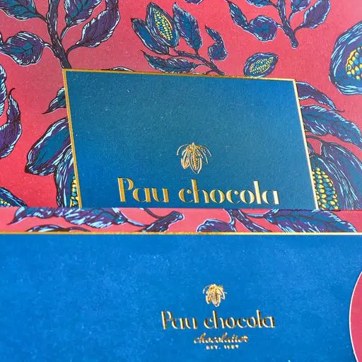 pau chocola אריזה עם הטבעת פויל עבור מותג